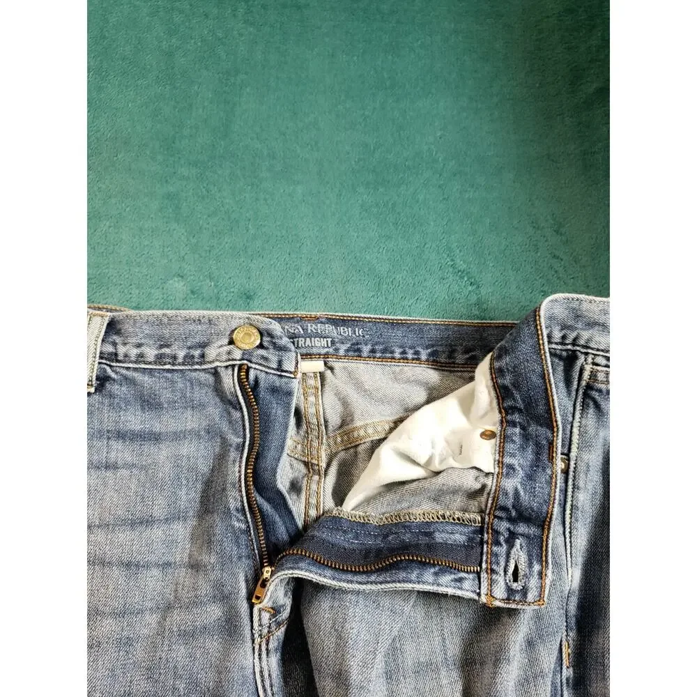 Banana Republic Jeans Size 36x30 Mens Blue Pants Stretch Denim Straight